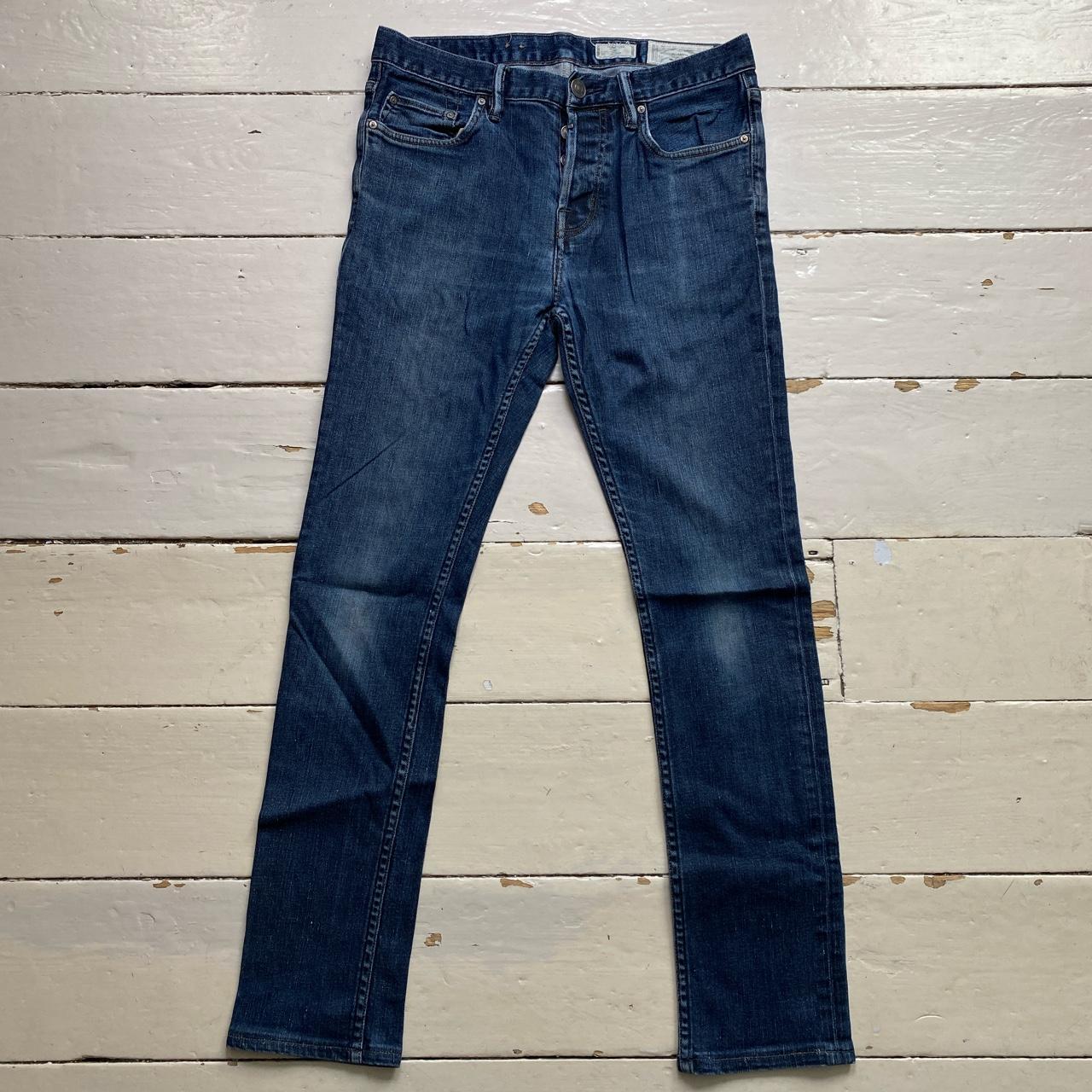 AllSaints Navy Slim Razor Jeans