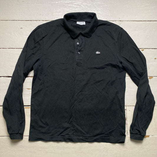 Lacoste Black and White Polo Long Sleeve Shirt