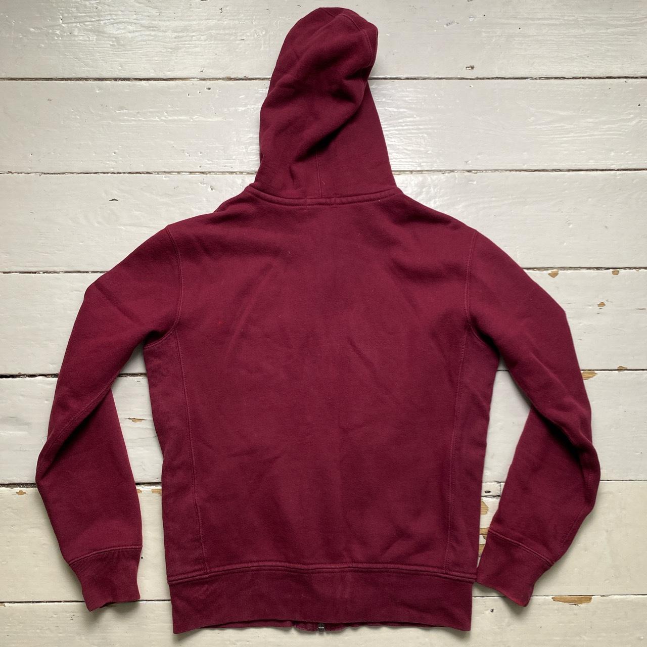 Polo Ralph Lauren Burgundy and Cream White Pony Hoodie