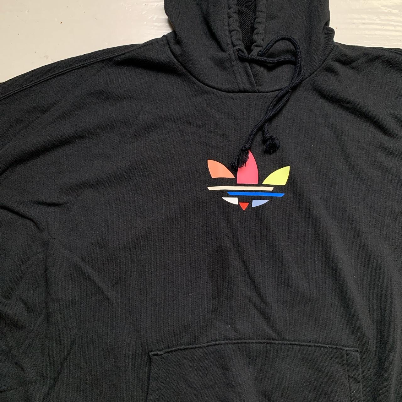 Adidas Originals Pharell Black and Multi Colour Hoodie Oversized Baggy Womens