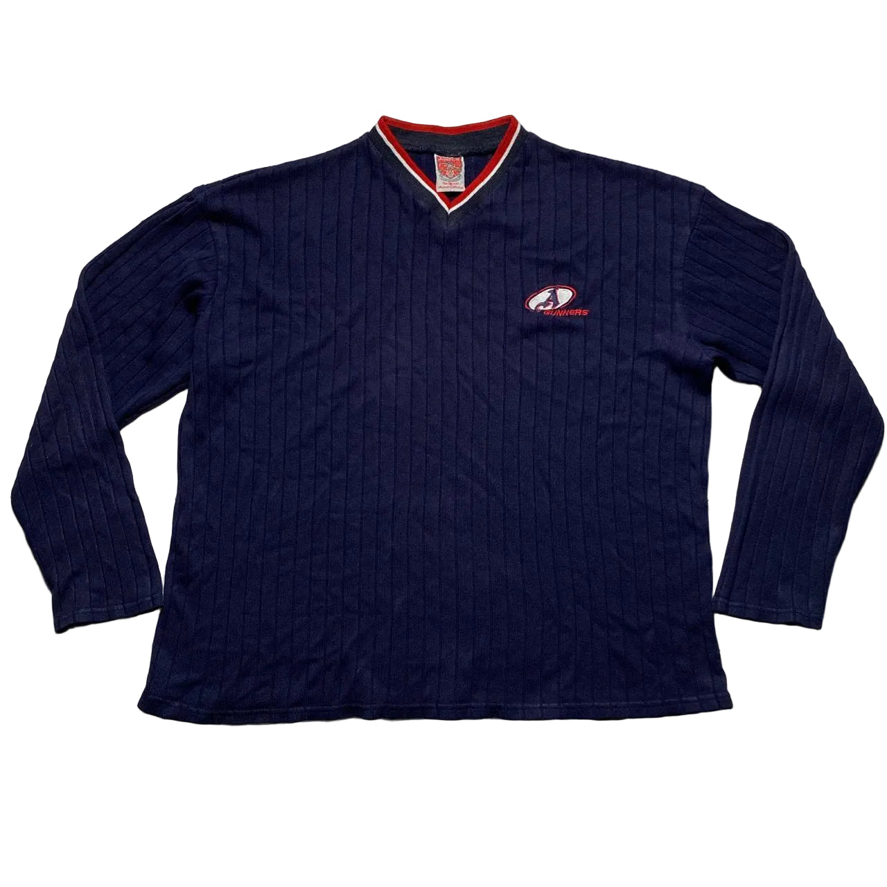 Arsenal Gunners Vintage 90’s V Neck Navy and Red Jumper (XL)