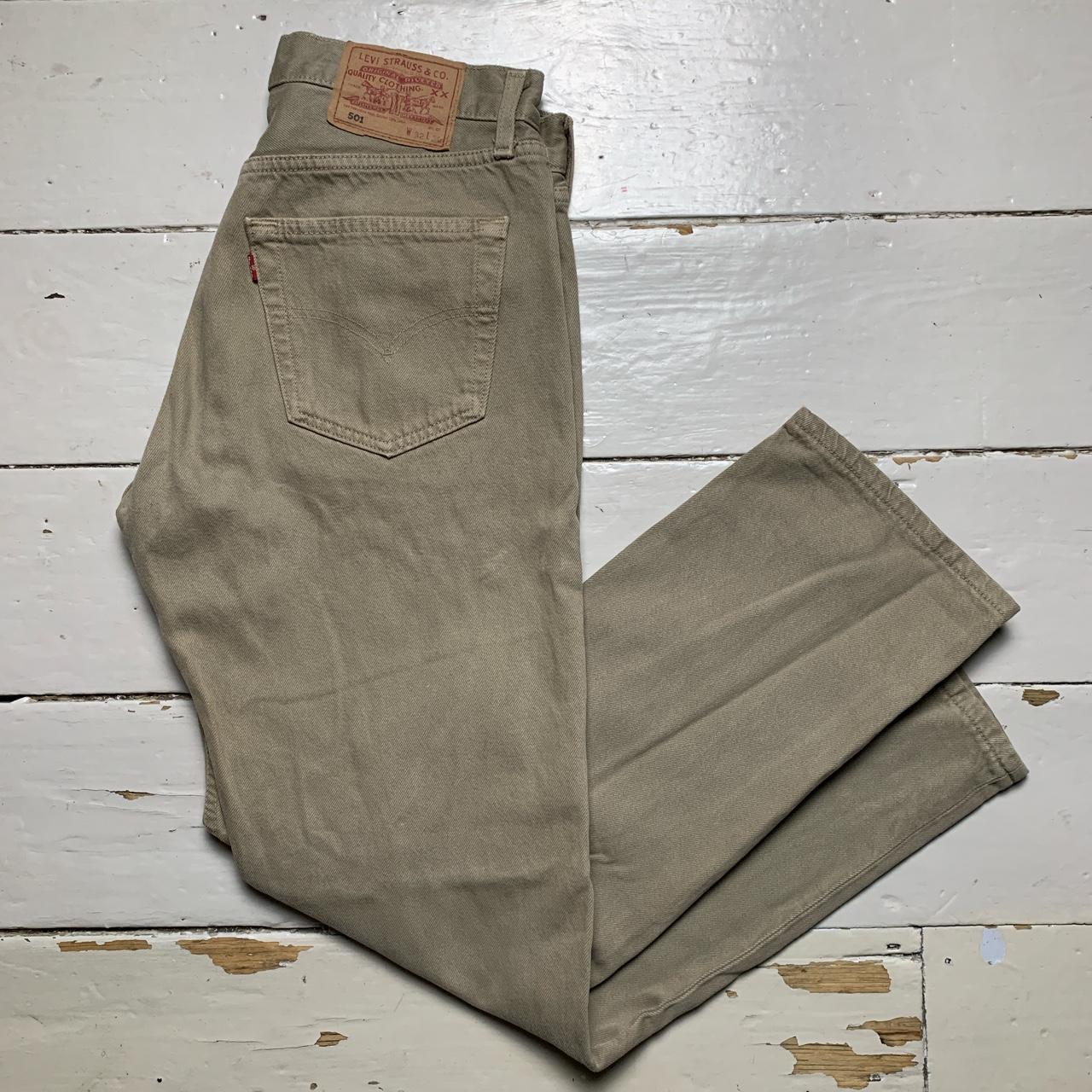 Levis 501 Khaki Beige Jeans