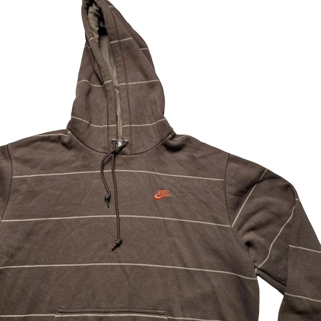 Nike Vintage Brown and Orange Swoosh Hoodie (L)