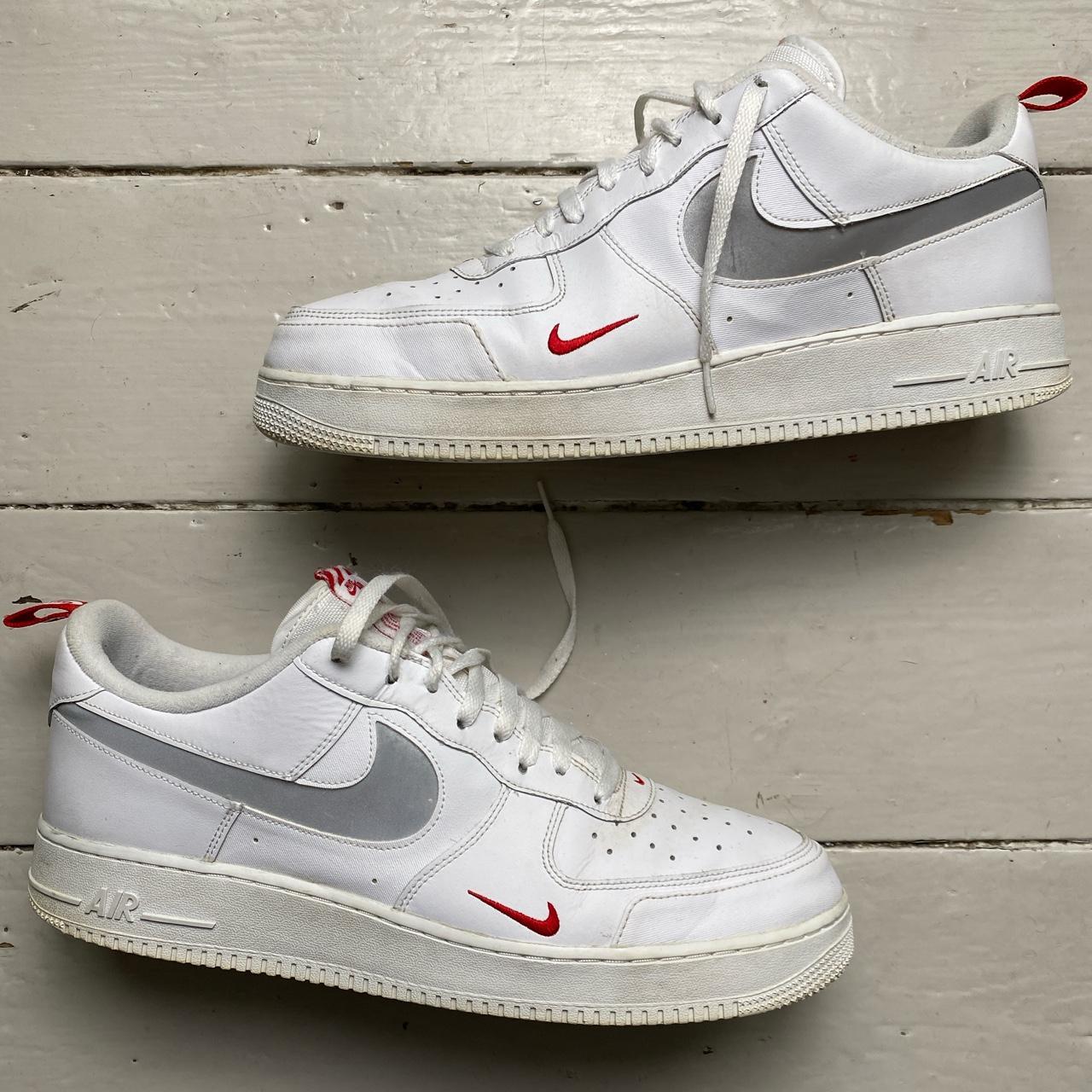 Nike Air Force 1 White and Red Pull Tab