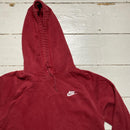 Nike Swoosh Burgundy and White Hoodie