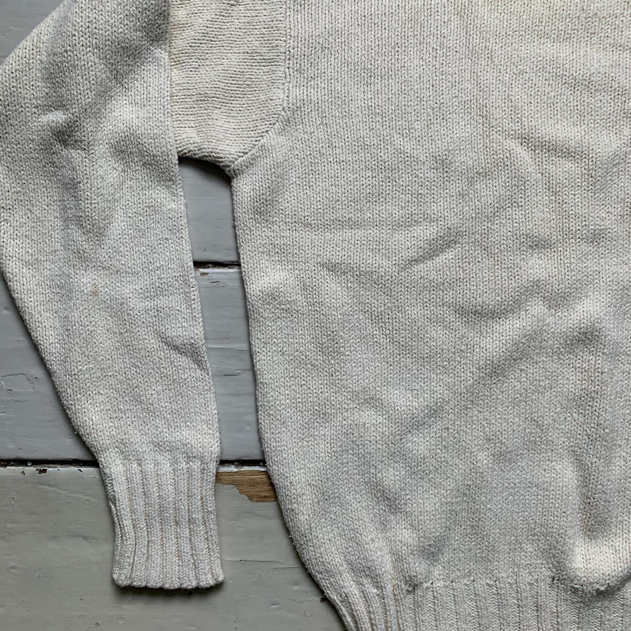 Ralph Lauren Polo Cream and Navy Pony Knitted Jumper