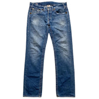 True Religion Mickey Big T Light Blue Big White Stitch Jeans (34W)
