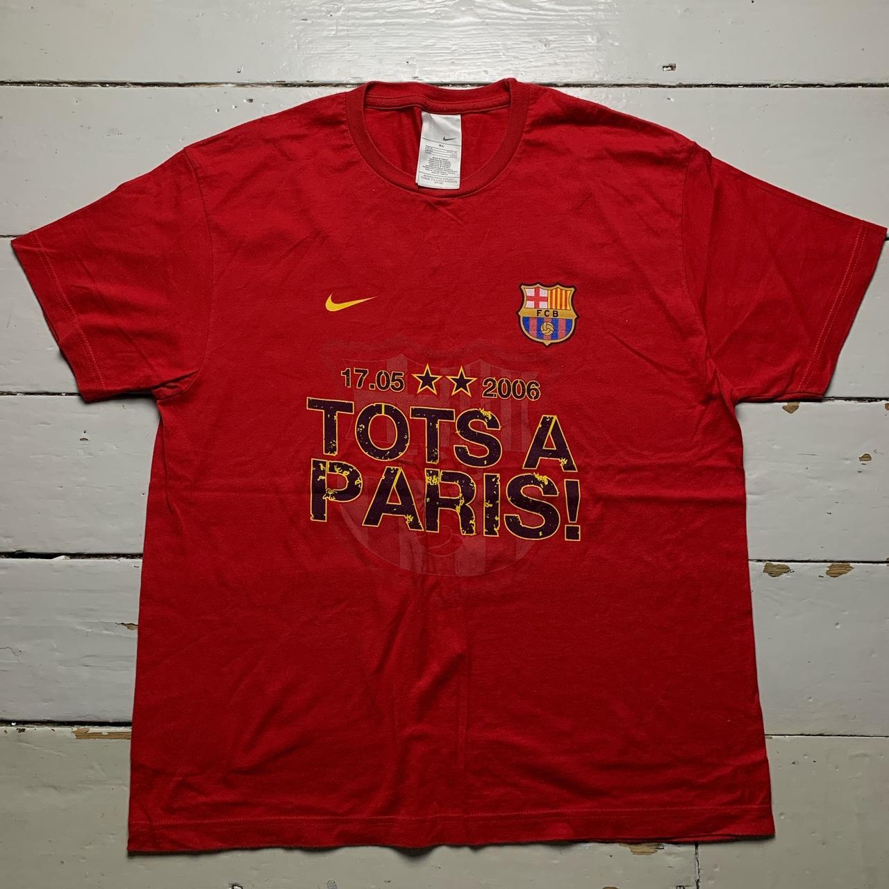 Nike Barcelona Tots a Paris Vintage 2006 Champions League Final Joga Bonito T Shirt