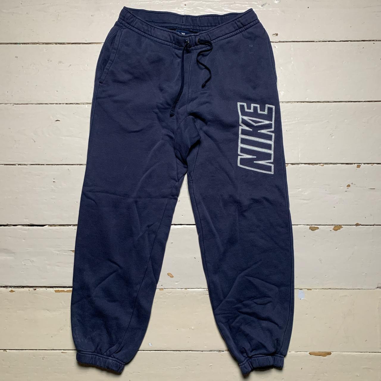 Nike Club Contrast Stitch Navy and White Joggers