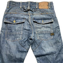 G Star Elwood 5620 Light Blue Stonewash Baggy Cargo Jeans (34W)