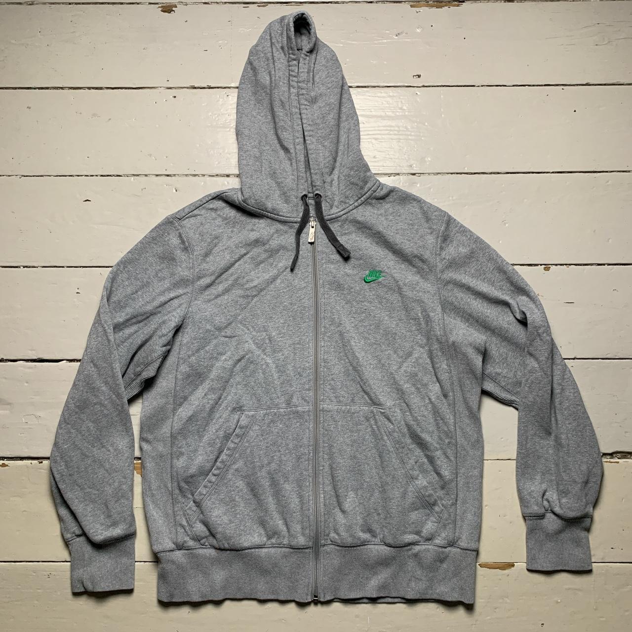 Nike Swoosh Green and Grey Vintage Hoodie