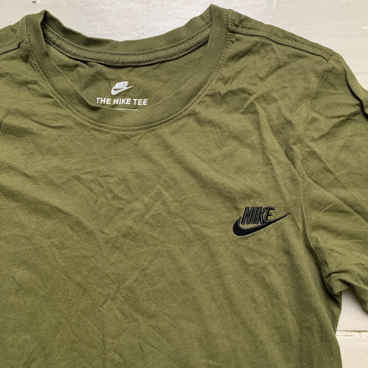 Nike Swoosh Khaki Green and Black T Shirt