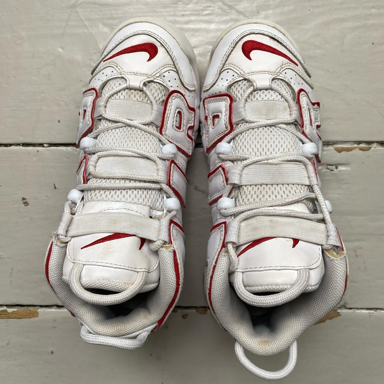 Nike Air More Uptempo White and University Red