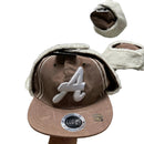Lot 29 Atlanta Braves A Brown and White Dog Ear Trapper Fitted Cap