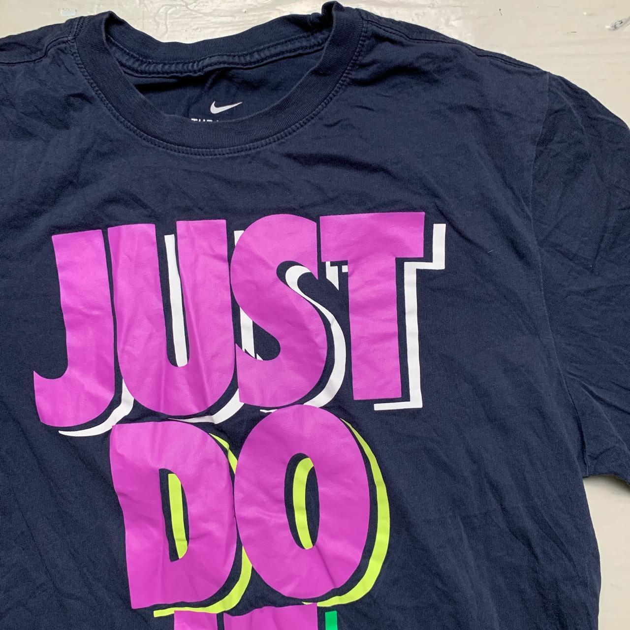 Nike Just Do It T Shirt Navy and Purple