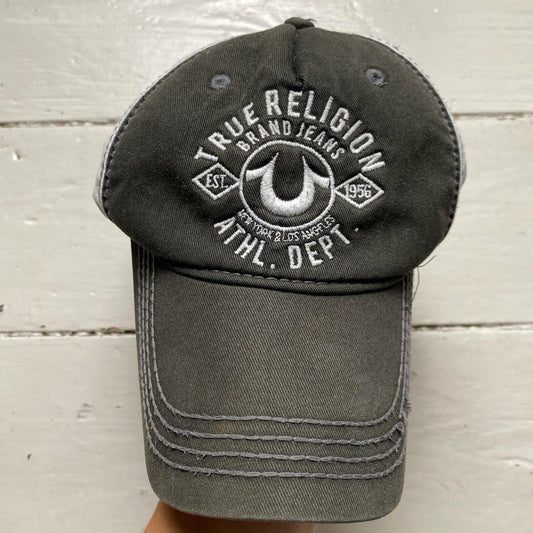 True Religion Khaki and White Baseball Cap