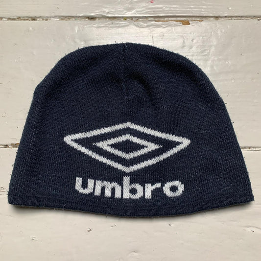 Umbro Navy and White Beanie Hat