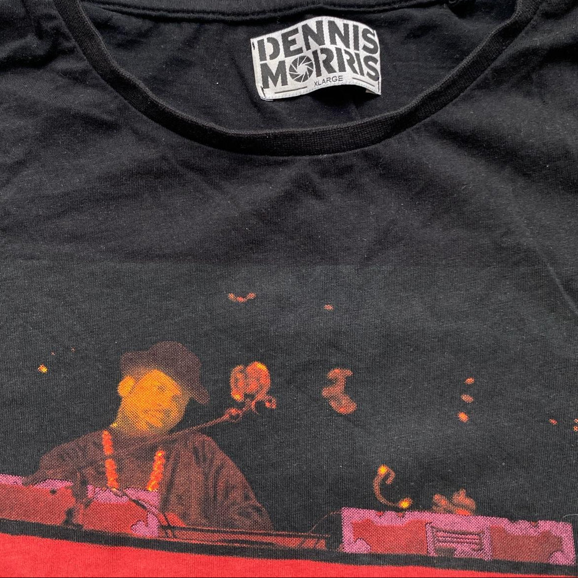 RUN DMC Vintage Dennis Morris Black and Red T Shirt (XL)