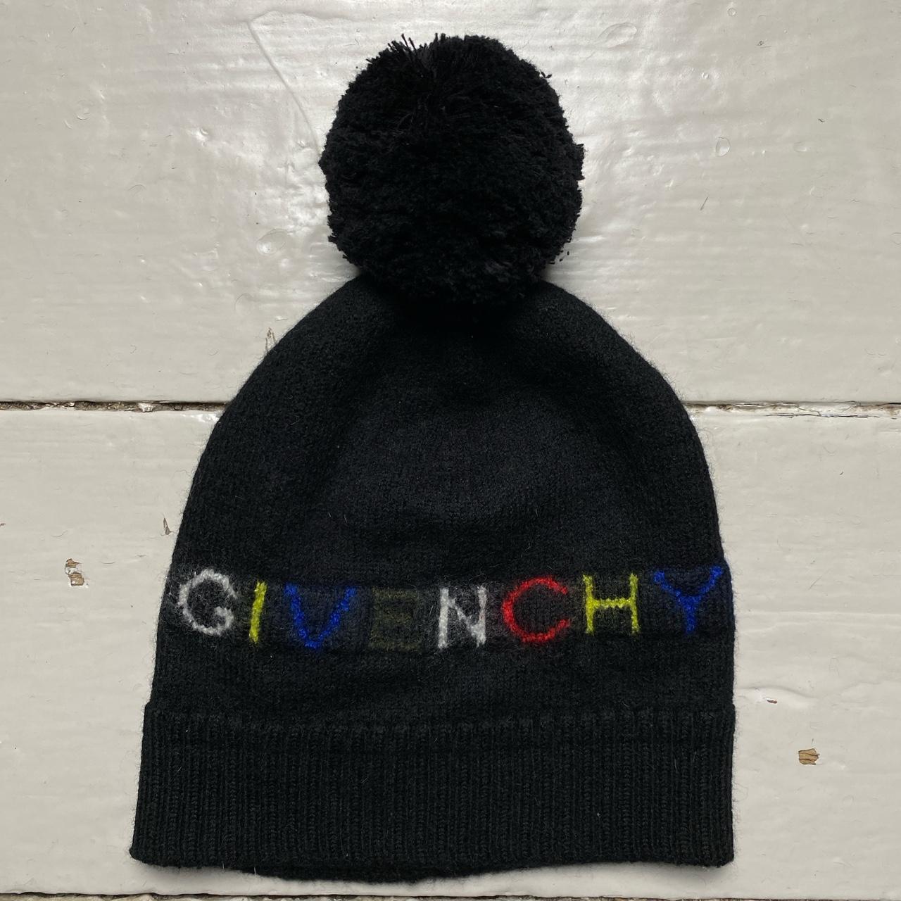 Givenchy Kids Bobble Hat Black and Multi Colour