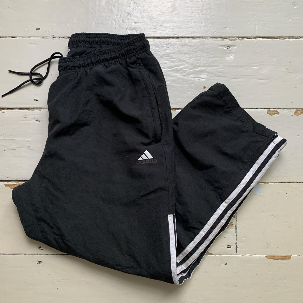 Adidas Black and White Shell Track Pant Baggy Long Shorts