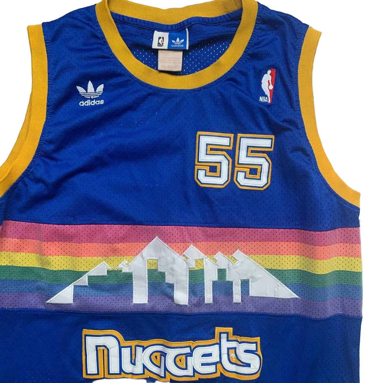 Denver Nuggets Adidas Vintage NBA Basketball Vest Jersey Mutombo (2XL)