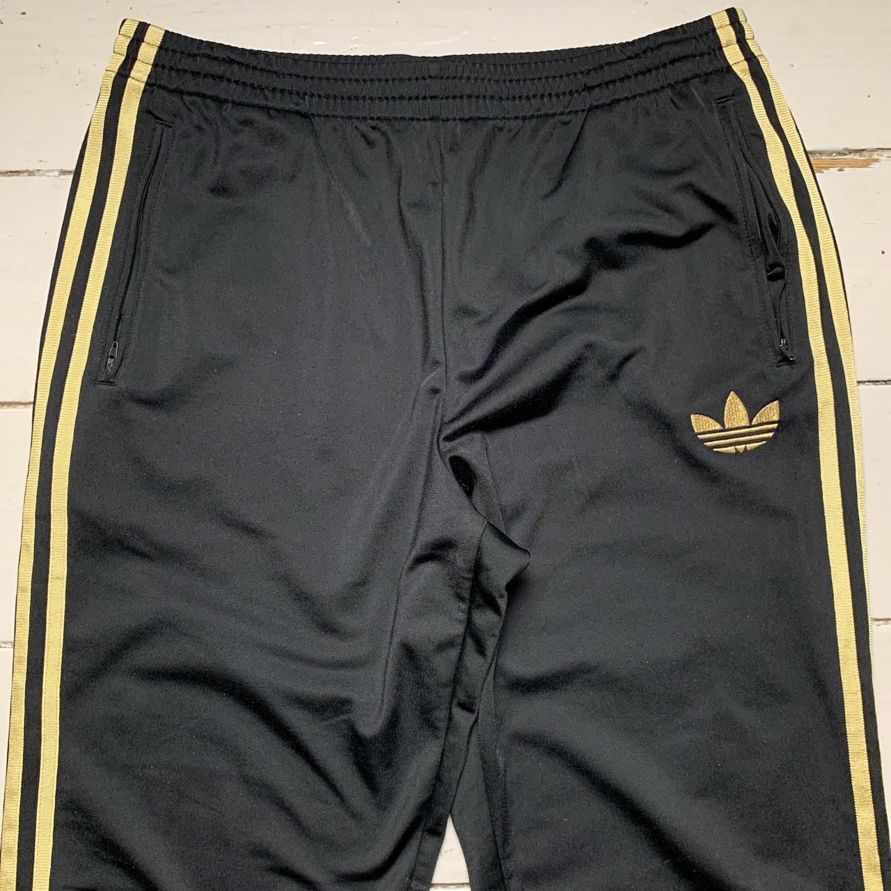 Adidas Vintage Black and Gold Trackpant Joggers