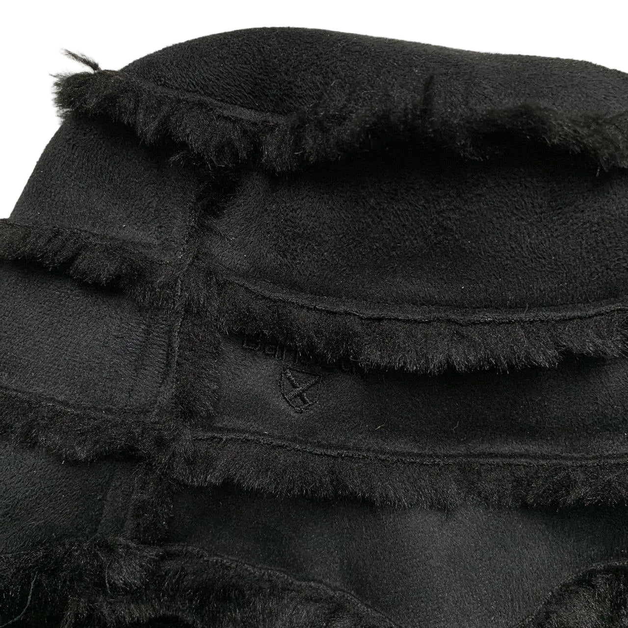Barbour Black Suede Faux Fur Bucket Hat