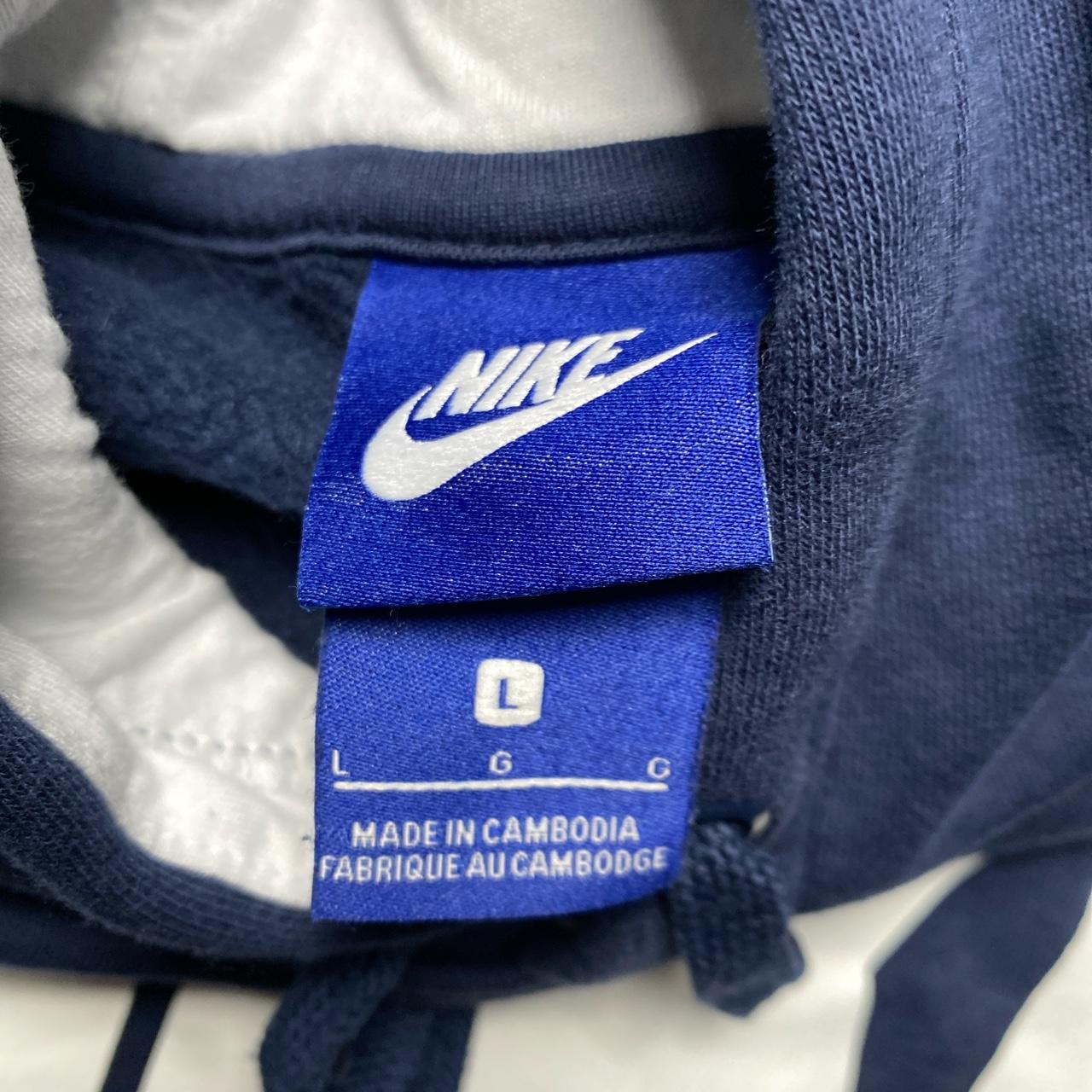 Nike Club Big Spellout Navy and White Hoodie