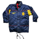 Liverpool 1990’s 97/98 Carlsberg Reebok Vintage Navy Yellow and Red Puffer Bench Jacket (XS)