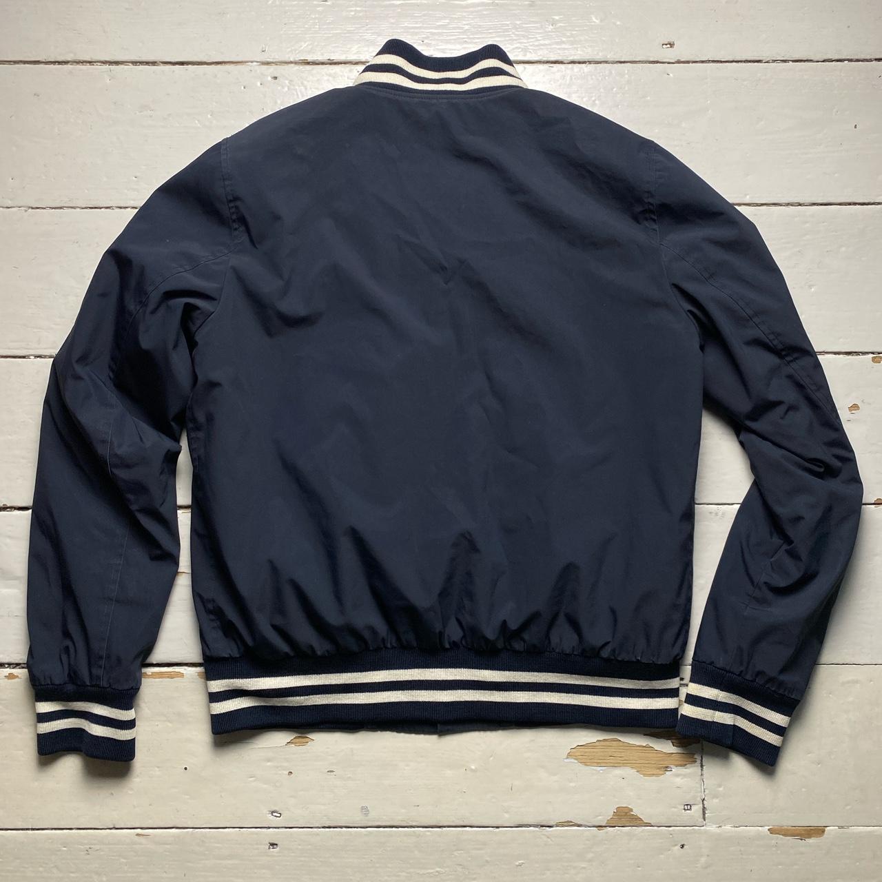 Sandro Navy and White Bomber Jacket