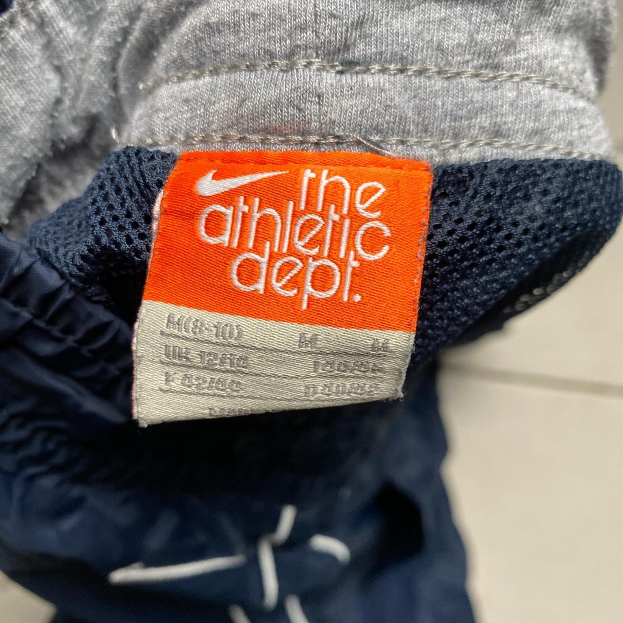 Nike Athletic Department Vintage Navy and White Shell Trackpant Bottoms (M)