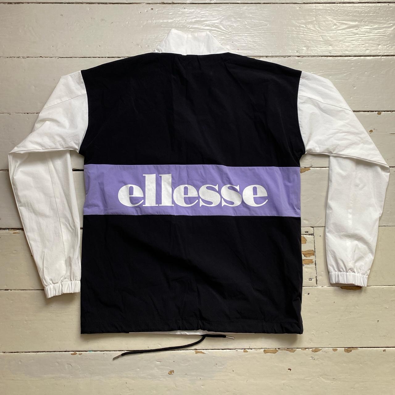 Ellesse Black Purple and White Retro Quarter Zip Jacket