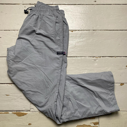 Reebok Classics Grey Silver Baggy Shell Track Pant Bottoms