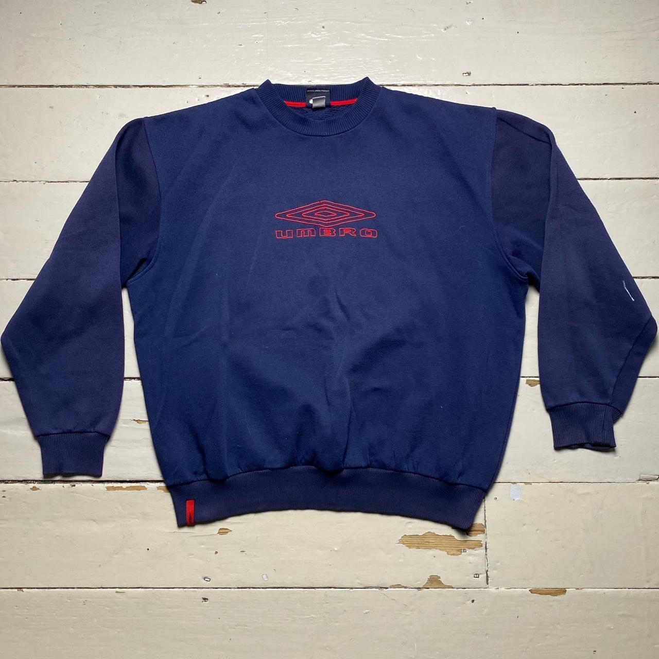 Umbro Vintage Navy and Red Jumper