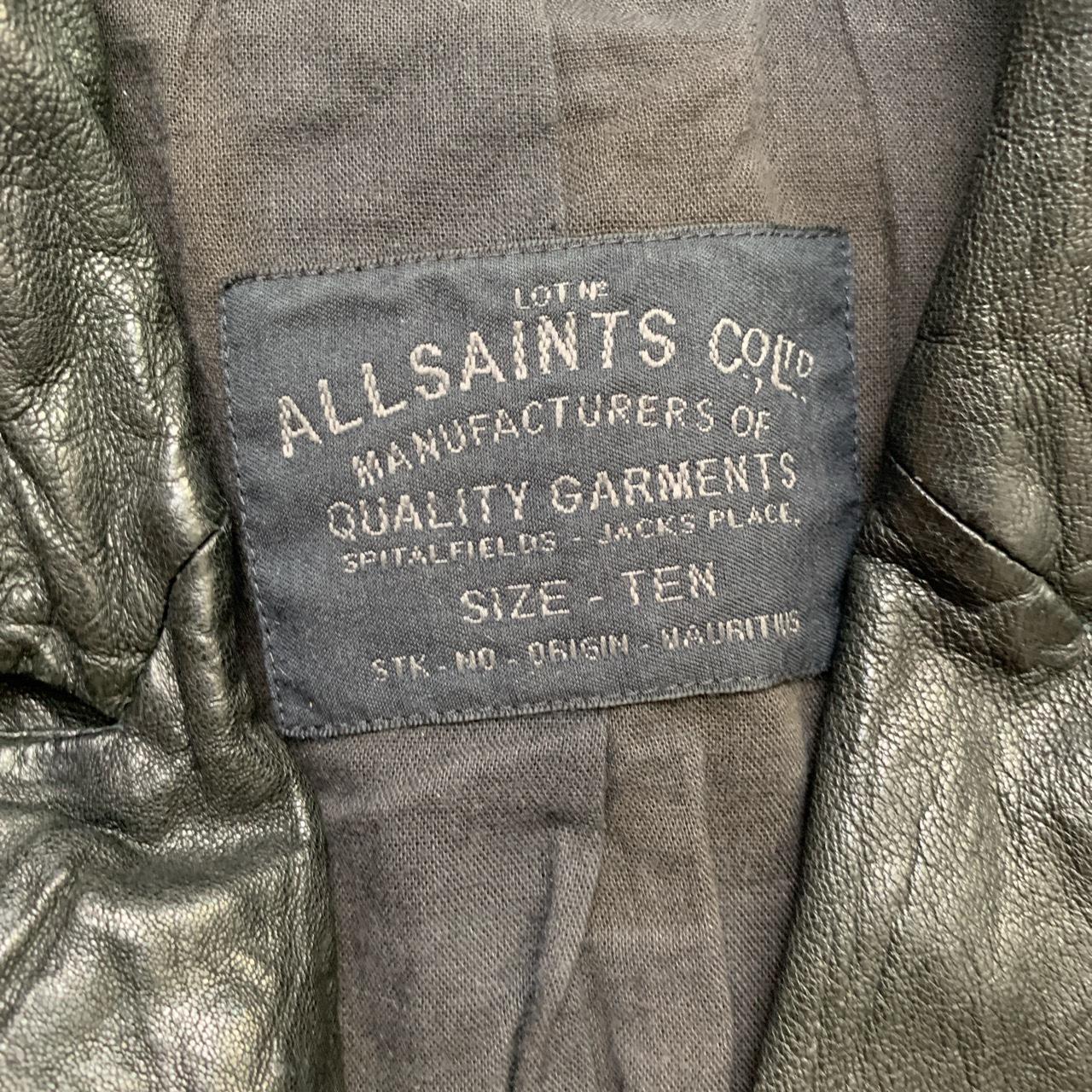 All Saints Black Womens Leather Jacket (UK 10)