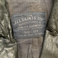 All Saints Black Womens Leather Jacket (UK 10)