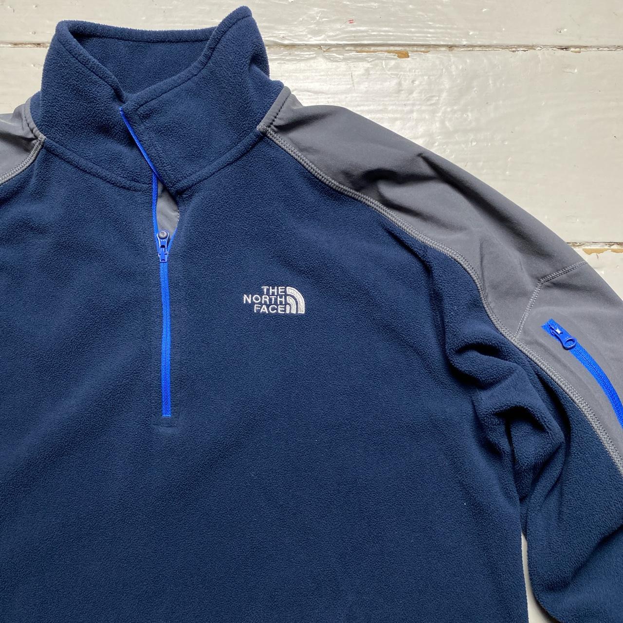 The North Face Navy and Grey Polartec Fleece Quarter Zip Jumper