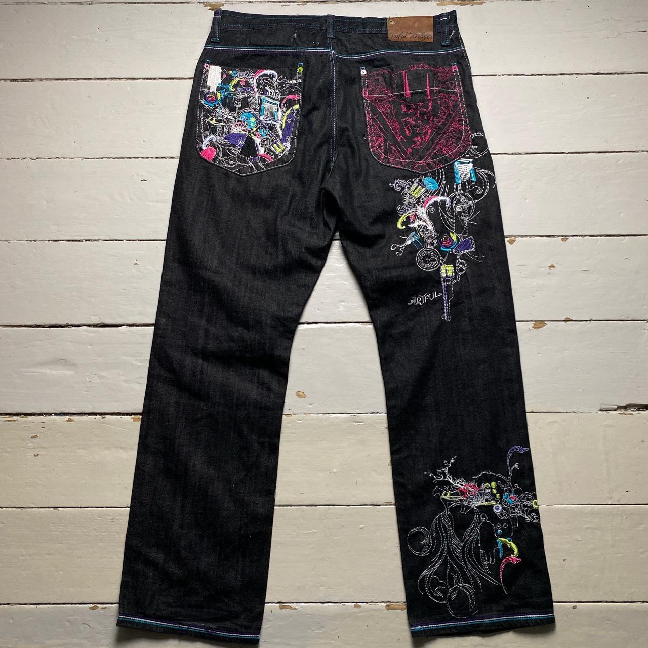 Artful Dodger Embroidery Vintage Indigo Jeans