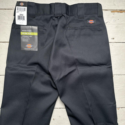 Dickies Black Slim Fit Work Pants Cargo Trousers