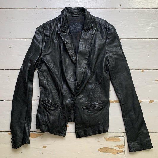 All Saints Black Womens Leather Jacket