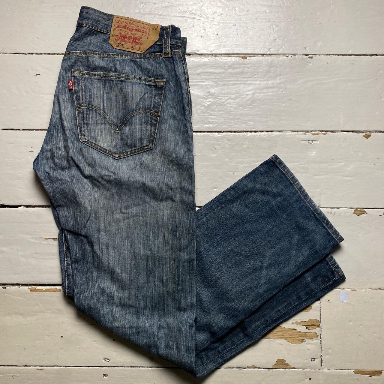 Levis 501 Baggy Vintage Stonewashed Grey Blue Jeans