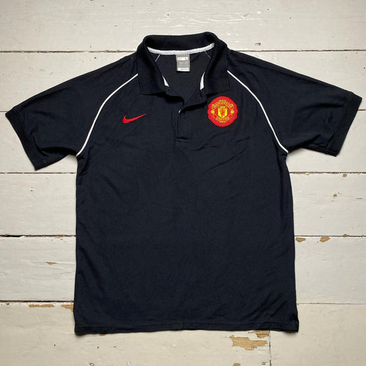 Nike Manchester United Vintage Polo Shirt Black