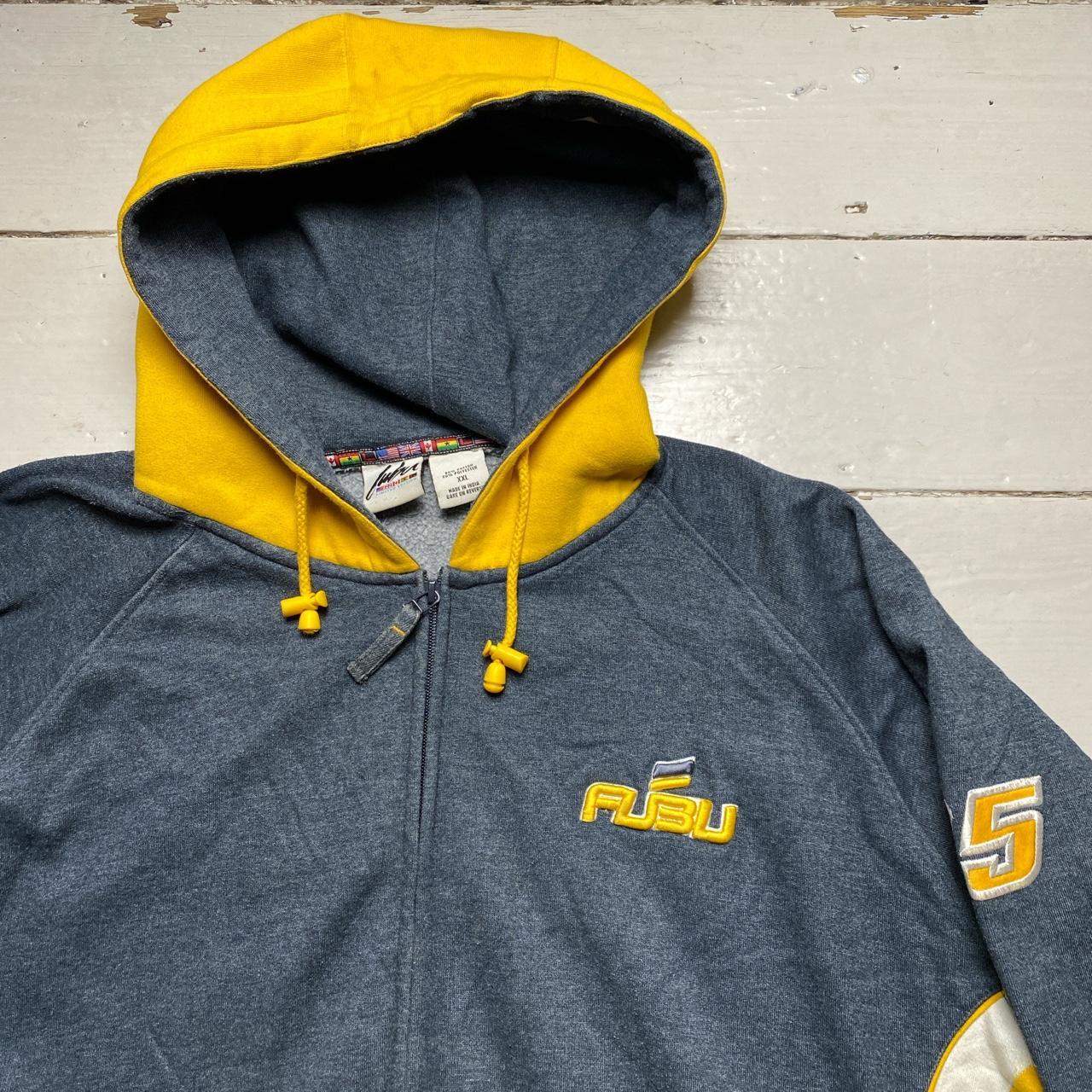 FUBU Vintage 90’s Baggy Grey and Yellow Hoodie