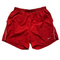 Nike Vintage Swoosh Red and White Shell Track Pant Shorts (L)
