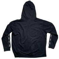 Nike Black and White Swoosh Tape Repeat Logo Hoodie (XL)