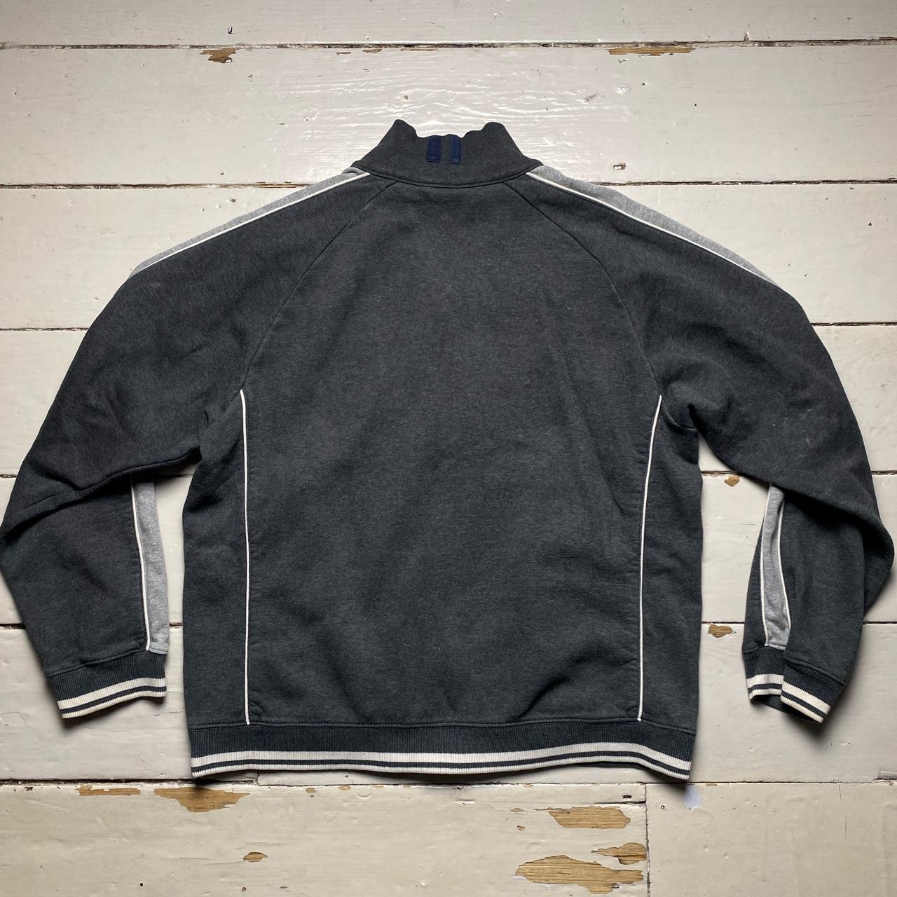 Nike Vintage Grey and White Swoosh Zip Jumper