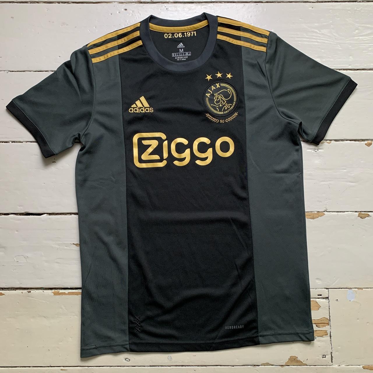 Ajax Adidas Amsterdam 50th Anniversary Black Grey and Gold footballl jersey