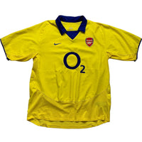 Nike Arsenal Vintage O2 2003 04 Yellow and Blue Football Jersey (XL)