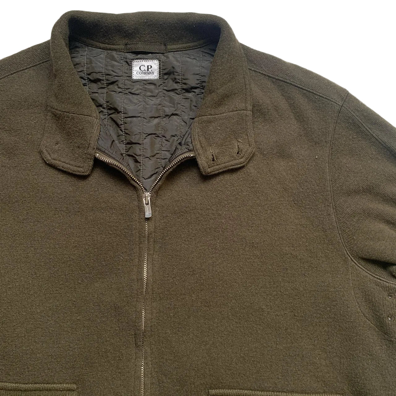 CP Company Vintage Khaki Green Zip Jumper (2XL)