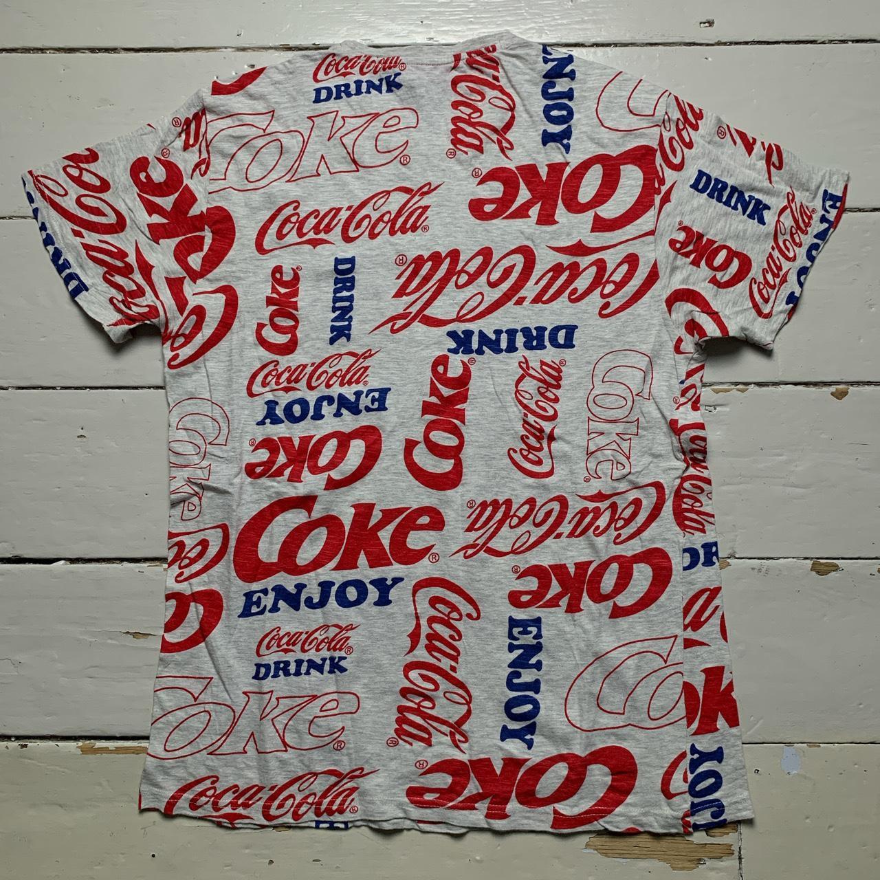 Coca Cola Grey Red and Blue T Shirt